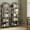 Black+graphite Gray1, variant on 71" Arched Bookshelf 2PCs 5 Tier Bookcase Open Bookshelf Plant Stand with Metal Frame Freestanding Display Rack Tall Shelving for Bedroom Living Room Home Office Bathroom Gray