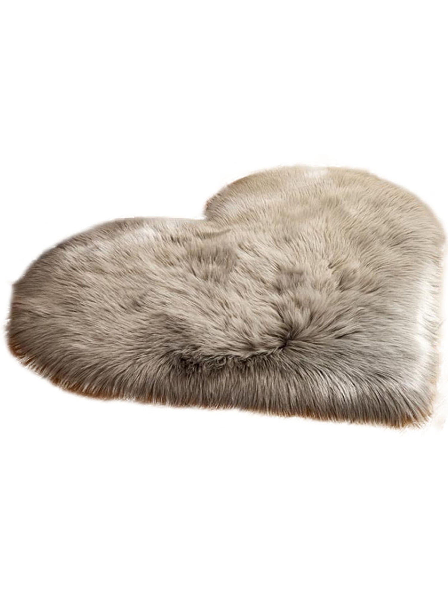 Fluffy Heart Shaped Rug Shaggy Floor Mat Soft Faux Fur Home Bedroom Hairy Carpet 