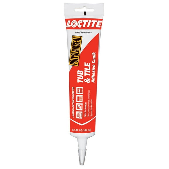 Loctite Polyseamseal Clear Tub and Tile Sealant, 5.5-Fluid Ounce Squeeze Tube 2241871