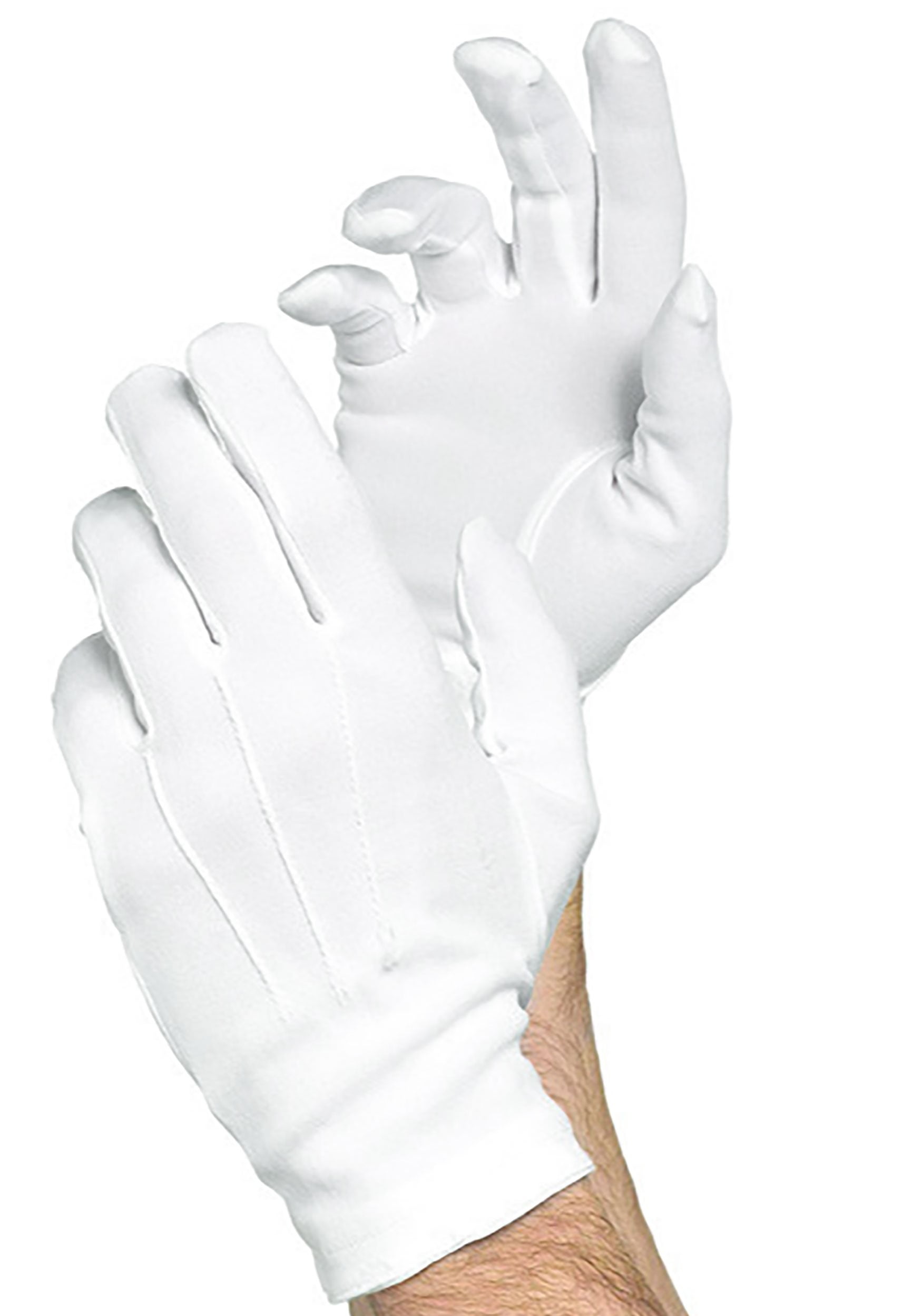 mens long white gloves