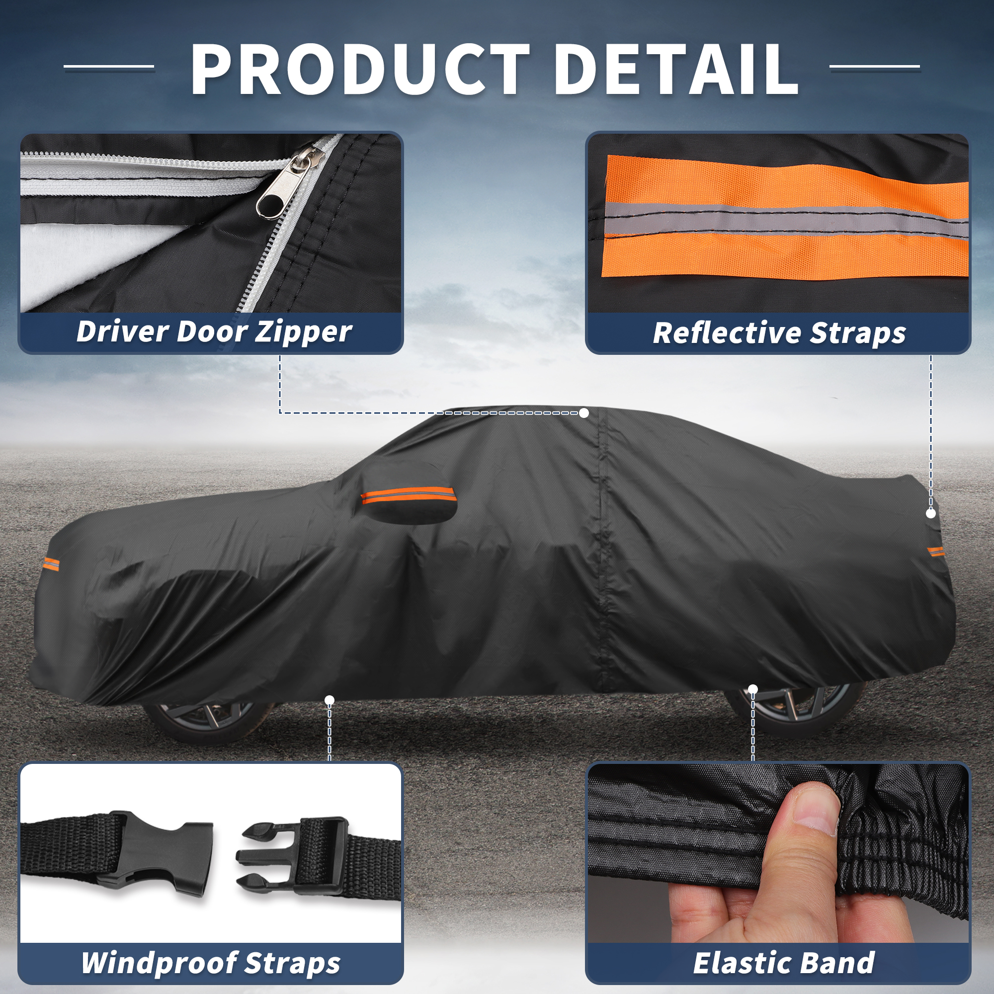 Unique Bargains 210D-PU Car Cover for Ford for Mustang