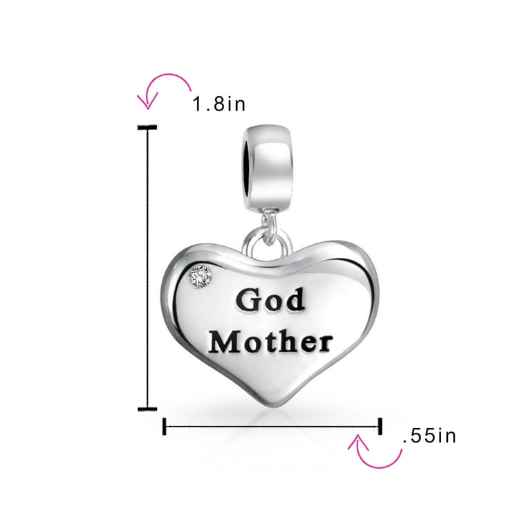 925 Sterling God Mom Charm Best Godmother Charm For Pandora - Main Image