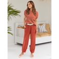 thumbnail image 3 of ORUYROP Ensemble 2 Pcs pour Femmes Ensemble de Détente Tendance Pull Tricoté Manches Courtes Mode, 3 of 6