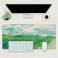 thumbnail image 2 of Desk Mat, Field Landscape Oil Painting Extended Gaming Mouse Pad Large, 35.4"x15.7" Big Mouse Pad with Non-Slip Base and Stitched Edge, Long Computer Keyboard Mouse Mat for Home Office Work, 2 of 7