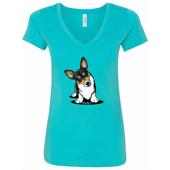 Inktastic Tri Color Corgi Women's V-Neck T-Shirt