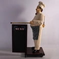 thumbnail image 5 of Chef With Rolling Menu Board Life Size Statue, 5 of 8