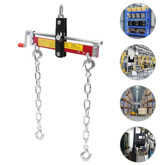 Heavy Duty Folding Hydraulic Crane for Engine Lifting, 4409 lbs Capacity, Includes Engine Leveler, Easy to Move with 6 Casters