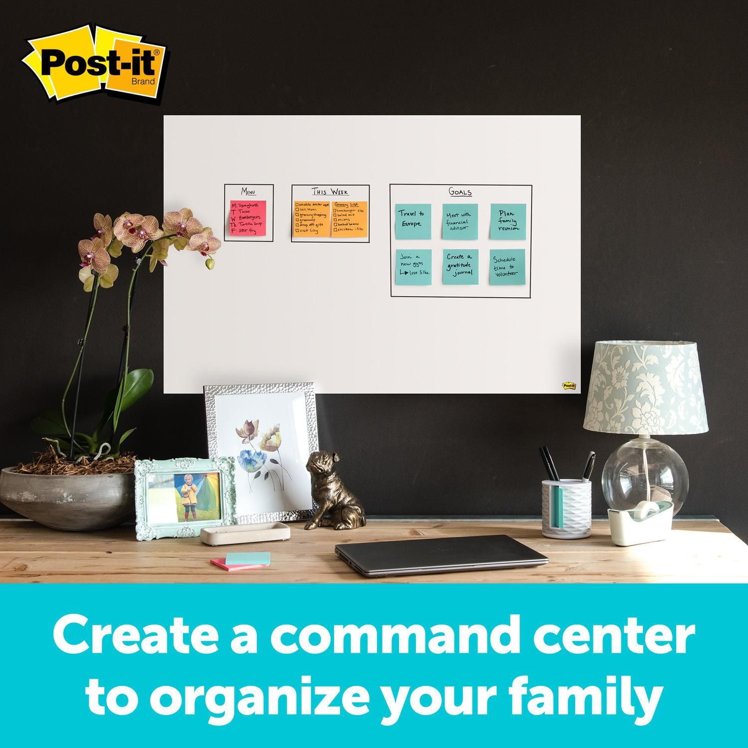 Post-it® Super Sticky Dry Erase Surface DEF4x3, 3 ft x 4 ft (91.4 cm x 1.21 m), Post-it® Dry Erase S. DEF4x3