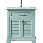Vinnova Lorna 30" Carrara Stone Top Single Vanity in Finnish Green