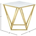 thumbnail image 3 of Meridian Furniture Mason Genuine Marble End Table in Gold, 3 of 4