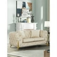 thumbnail image 2 of Meridian Furniture Kingdom Cream Velvet Loveseat, 2 of 7