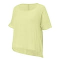 thumbnail image 6 of AKEGAMN Women's Summer Short Sleeve Solid Color Loose Cloud Cotton Comfortable Top, Yellow S-5XL, 6 of 9