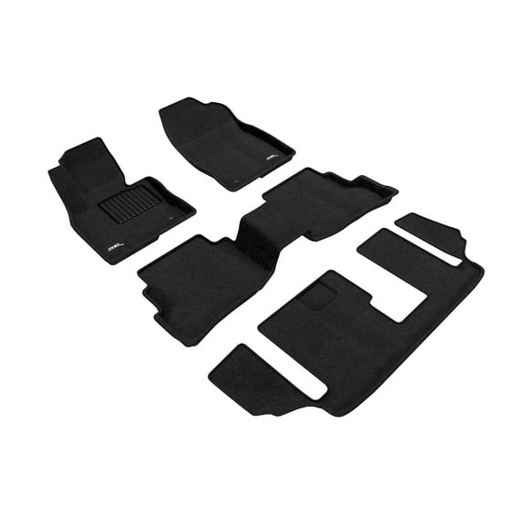 3D MAXpider All-Weather Carpeted Floor Mats Custom Fit for 2016-2021 Mazda CX-9 Car Floor Liners Elegant Series (1ST 2ND 3RD Row)