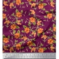 thumbnail image 1 of Soimoi Polyester Crepe Fabric Leaves & Wild Flower Floral Print Fabric by The Yard 52 Inch Wide, 1 of 3