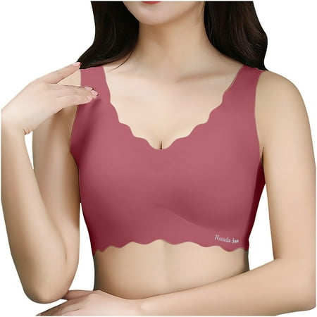 

Summer Savings Clearance! 2023 TUOBARR Bras for Womens Fashion Sports Bra Wire Free Underwear One-Piece Bra Everyday Underwear Wine