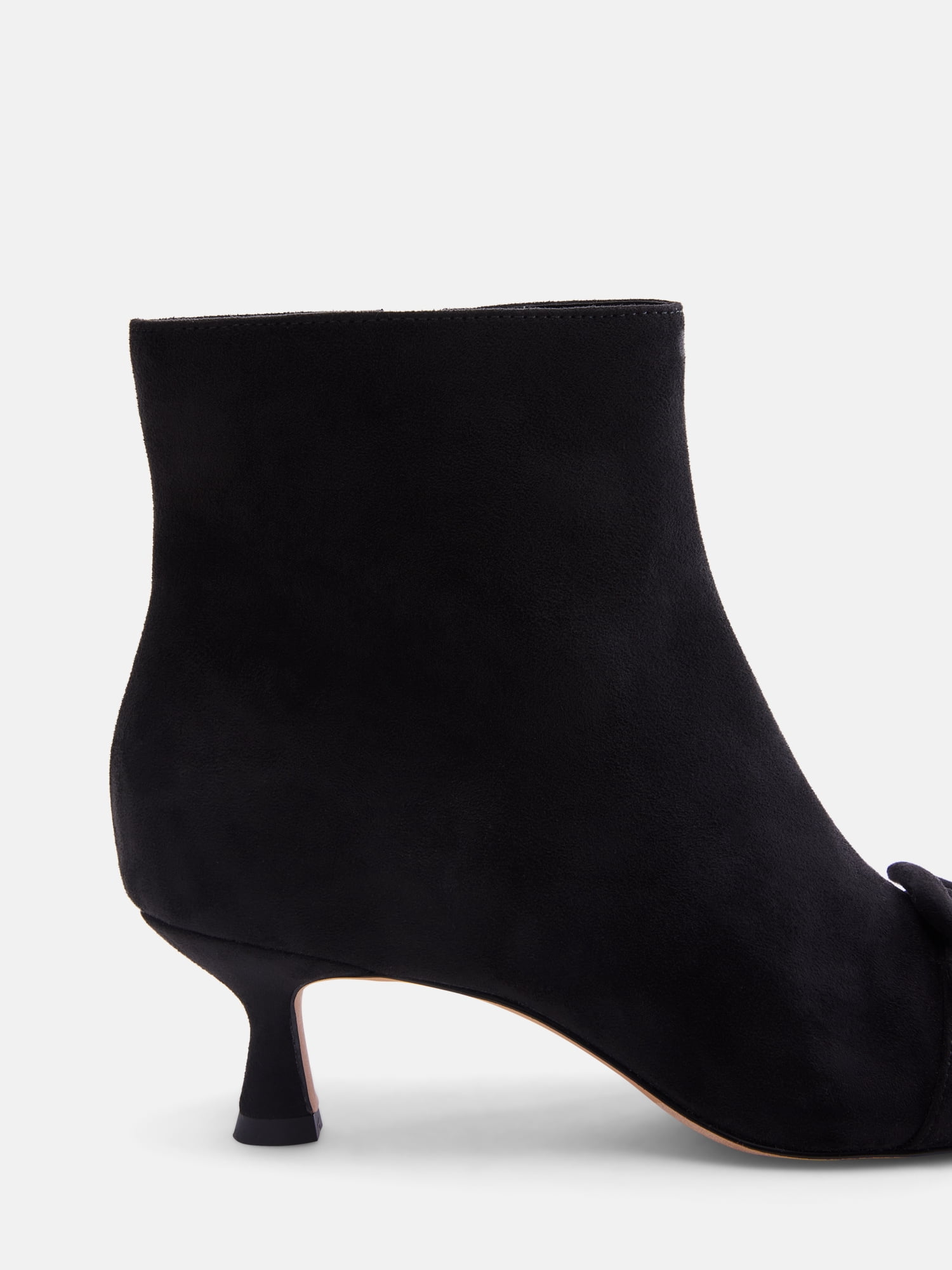 Free Assembly Women's Faux Suede Buckle Booties with Kitten Heel