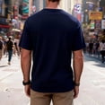 thumbnail image 5 of YODETEY Men’s Short Sleeve Waffle Knit Henley T-Shirt,Big and Tall Navy,Size S-3XL, 5 of 5