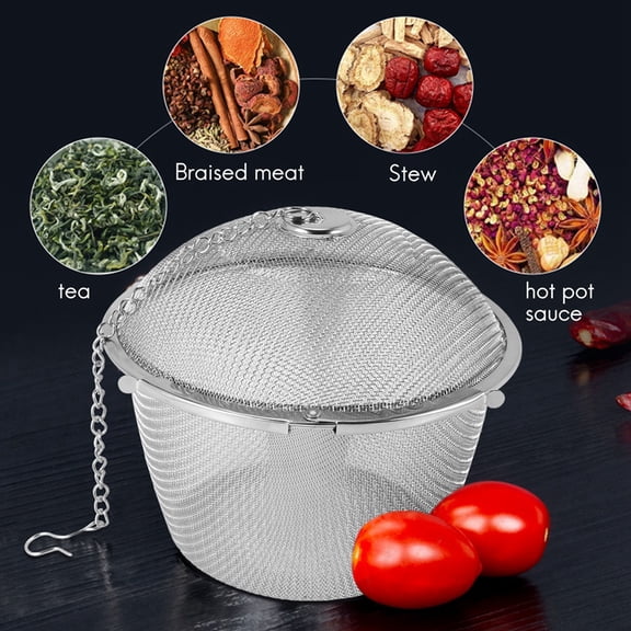 Extra Large Stainless Steel Twist Lock Mesh Tea Ball Tea Infuser with Hook Chain