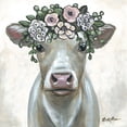 thumbnail image 2 of Keller, Lee 15x15 White Modern Wood Framed Museum Art Print Titled - Milkshake Cow with Flowers, 2 of 4