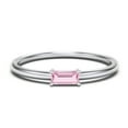 thumbnail image 1 of East-West Stackable Baguette Birthstone Ring - Pink Tourmaline (October), 1 of 5