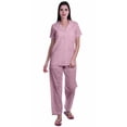 thumbnail image 1 of Moomaya Ensemble de Pyjama en Coton Imprimé à Col Cranté, Boutonné, pour Femmes, Tenue de Nuit, 1 of 6