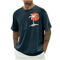 thumbnail image 2 of DDAPJ pyju Oversized T-shirts for Men Big and Tall Vintage Palm Tree Graphic Tees Loose Casual Athletic Tee Shirt Lightweight Summer Round Neck Tee Tops Navy M, 2 of 5
