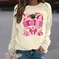 thumbnail image 2 of HUITKMM Womens Hoodie Women's Pullover Hoodie Letter Print Round Neck Top for Winter & Winter 2414 S, 2 of 7