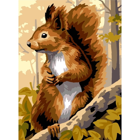 Needlepoint canvas for halfstitch without yarn The Squirrel Unit MRCU722344 Margot de Paris Printed Tapestry Canvas