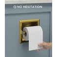 thumbnail image 2 of Recessed Toilet Paper Holder, Stainless Steel Durable Tissue Roll Holder Wall Mount for Bathroom Space Saving Design with Mounting Bracket, in Wall Toilet Paper Dispenser Insert, Gold, 2 of 8