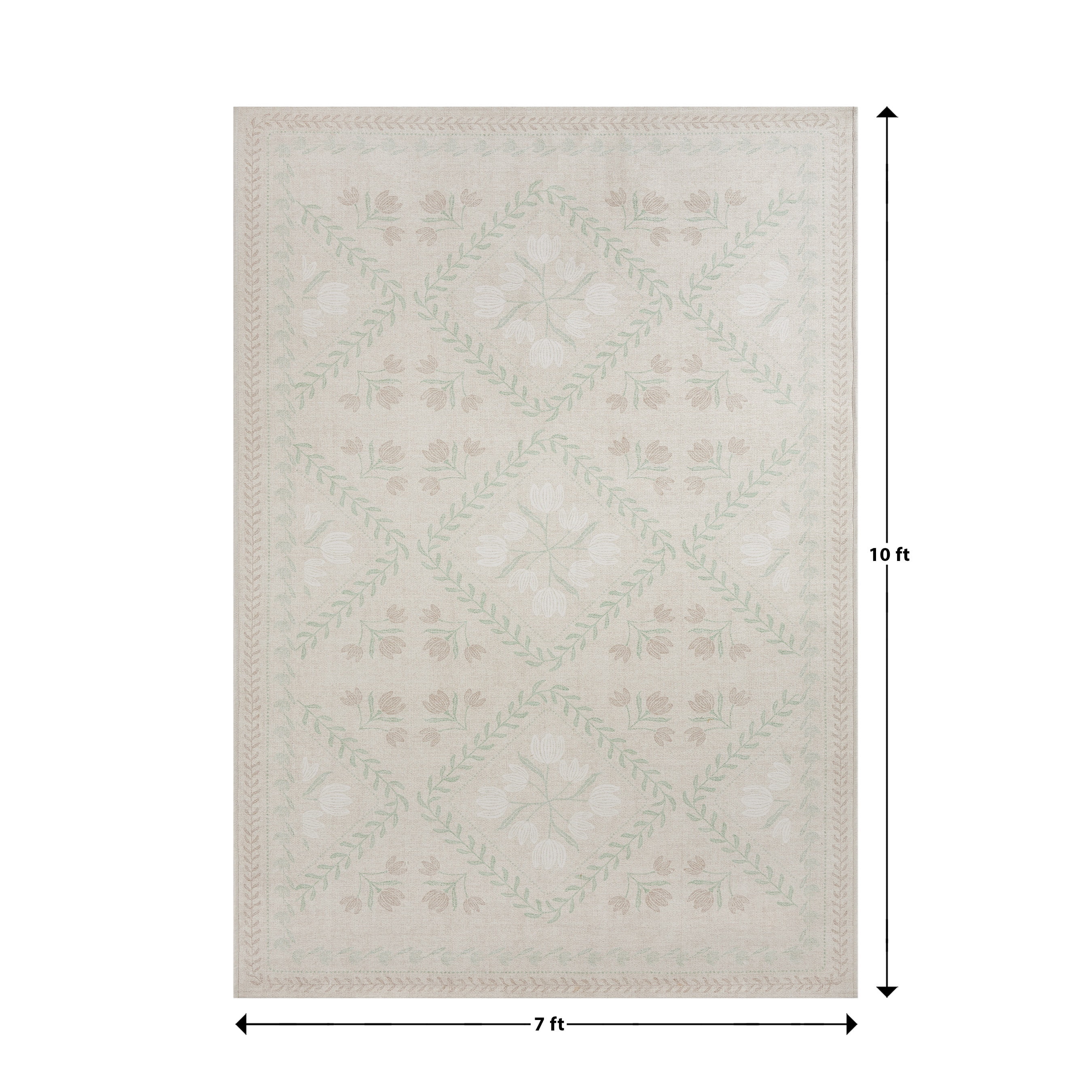 Better Homes & Gardens Neutral Soliel Floral Area Rug for Living or Dining Rooms 7' x 10'