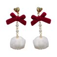 thumbnail image 2 of WILLBEST Aretes Mujer Oro Pendientes Serie Roja Festiva Pendientes Pendientes Rojos De Año Nuevo Para Mujer Lindos Pendientes De Lazo, 2 of 3