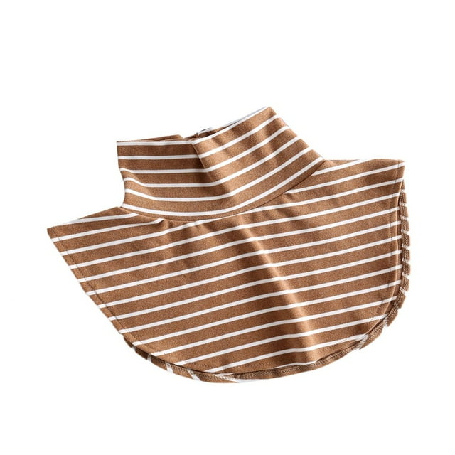 Hauts à Col Montant pour Femmes à Col Montant Détachable Rayé/uni, à Porter à l'Extérieur Ou en Chandail, Blanc, Taille Unique