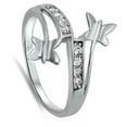thumbnail image 4 of White Cubic Zirconia Butterfly Ring 925 Sterling Silver Band Jewelry Female Male Unisex Size 6, 4 of 4