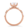 thumbnail image 3 of 0.80 Carat Excellent Oval Cut Real Diamond New Design Solitaire with Accents Ring for Wedding and Engagement Solid 14K Rose Gold Size 11, 3 of 6