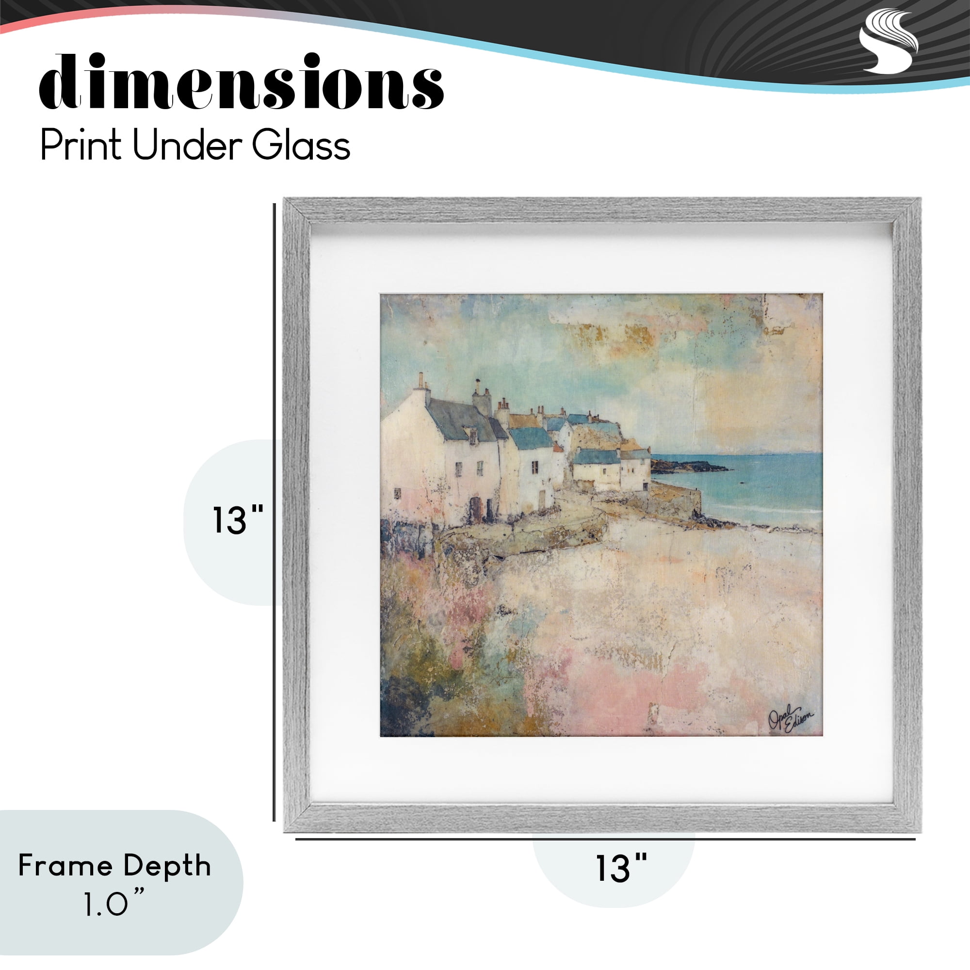 Stupell Industries Town Corner Architecture Gray Framed Print Under Glass, design by Opal Edison