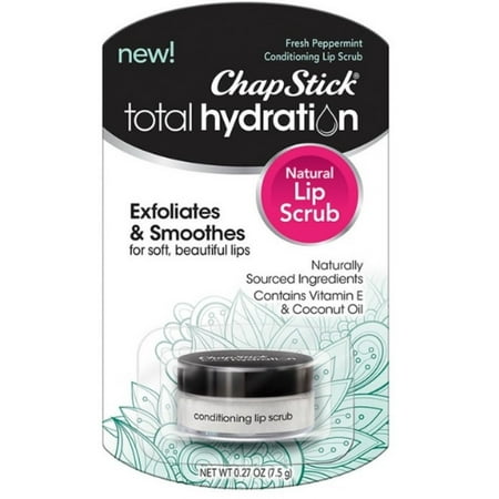 ChapStick Total Hydration Conditioning Lip Scrub, Fresh Peppermint, 0.27 oz (Pack of 2)