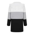 thumbnail image 7 of Olyvenn Womens Casual Zip Up Hoodie Jacket Fall Fashion Athletic Long Sleeve Color Block Hooded Coat with Pockets White M, 7 of 7