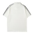 thumbnail image 4 of Camisetas Elvqul Hombre Casuales Blanco Manga Corta Liso Algodón Solapa Botones, 4 of 8