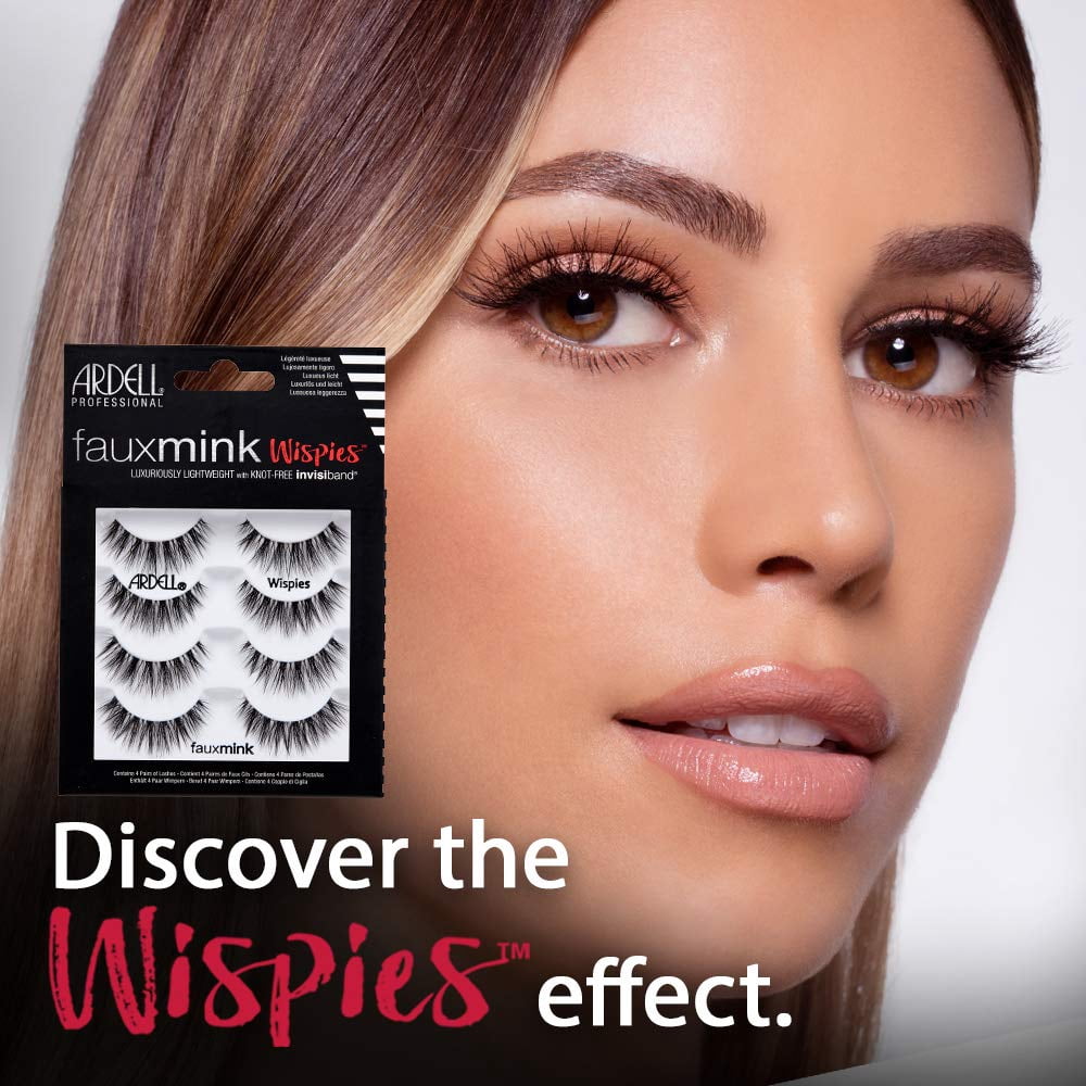 Ardell Faux Mink False Eyelashes, Wispy Natural Lashes, Reusable, Soft & Lightweight for Everyday Glam, Multipack - 2 Pack x 4 Pairs C63