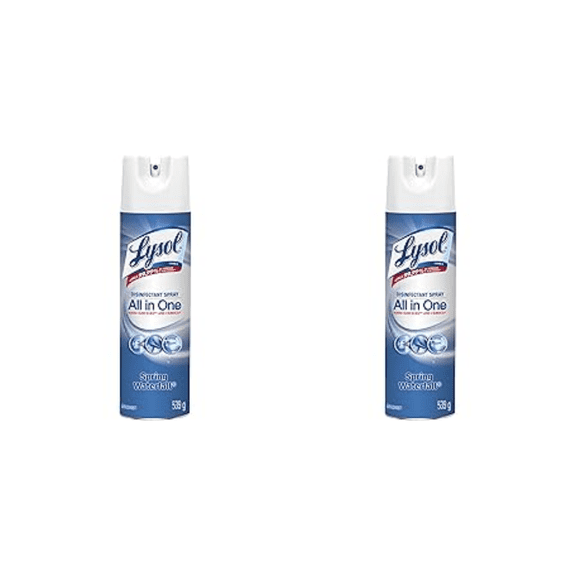 2 pack  bottles Lysol Disinfectant Spray All in One Spring Waterfall (12.5oz x2)