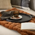 thumbnail image 2 of Bouclair Black Wood Round Tray with Handles, 2 of 5