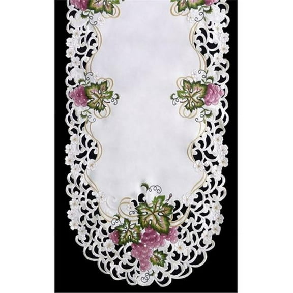 Sinobrite H7696 Grape Oval Runner- 14 x 28 in.