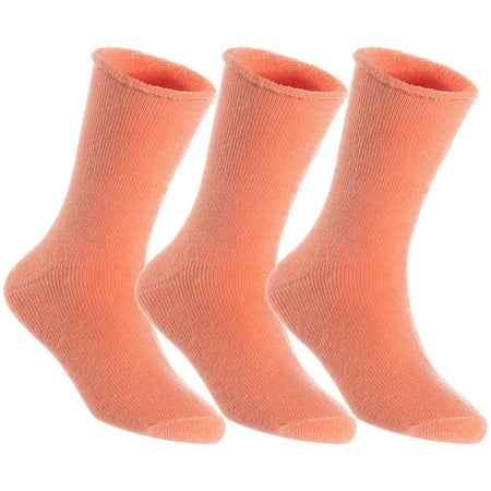 

Lian LifeStyle Fantastic Children s 3 Pairs Wool Crew Socks Super Comfortable Soft and Durable LK0601 Size 9Y-11Y (Orange)