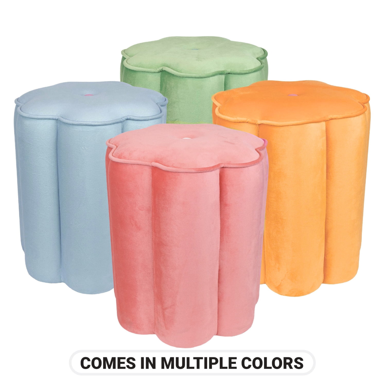 Mainstays Kids Flower Petal Ottoman, Pink