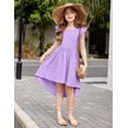 thumbnail image 4 of Vestido Arshiner para niñas, fiesta de verano, boda, color morado, de 9 a 10 años, 4 of 7