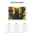 thumbnail image 2 of Throw Blanket for Couch Sofa and Bed, Tree Meditating Raccoon Soft Plush Throw Blanket, Fuzzy Cuteness Comfy Warm Washable Flannel Blanket Throws for All Season, 2 of 8