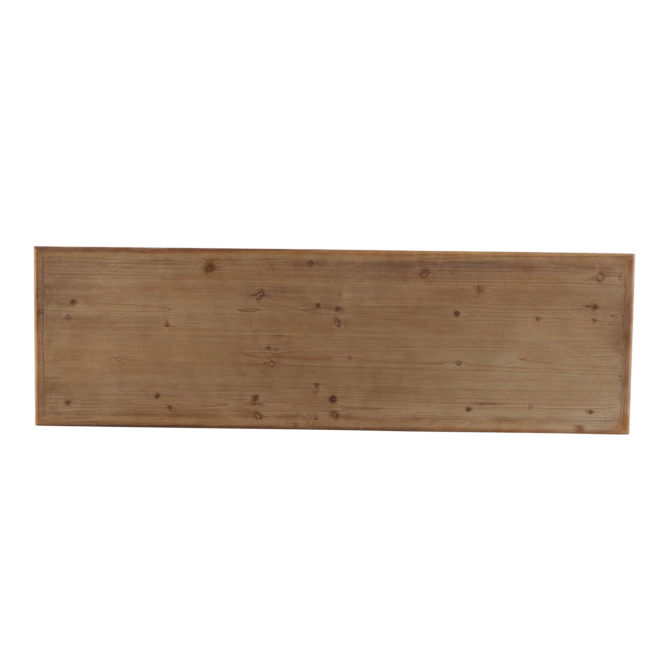 DecMode 59" x 31" Black Wood Distressed Console Table with Brown Wood Top, 1-Piece