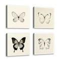 thumbnail image 1 of Set of 4 - Butterfly III BW Crop - Contemporary Fine Art Giclee on Canvas Gallery Wrap - wall décor - Art painting - 12 x 12 Inch - Ready to Hang, 1 of 2