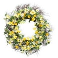 thumbnail image 1 of Boston International WDC19149 Daisies Flower Wreath - Yellow & White, 1 of 1