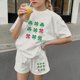 thumbnail image 3 of Vestido de Manga Corta para Niños Día de San Patricio Impreso Cuello Redondo de Dos Piezas con Pantalones Cortos, Cómoda Mezcla de Poliéster Spandex, 3 of 6